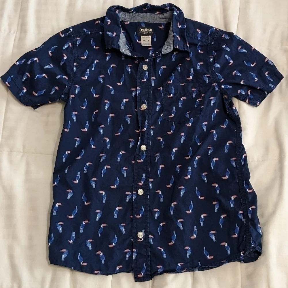 Oshkosh B'Gosh toucan button up shirt size 10/12